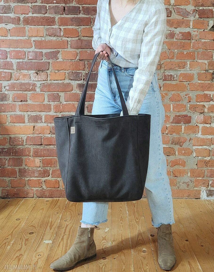 Lazy Bag Bukka taupe - wodoodporna torba miejska oversize na ramię vegan