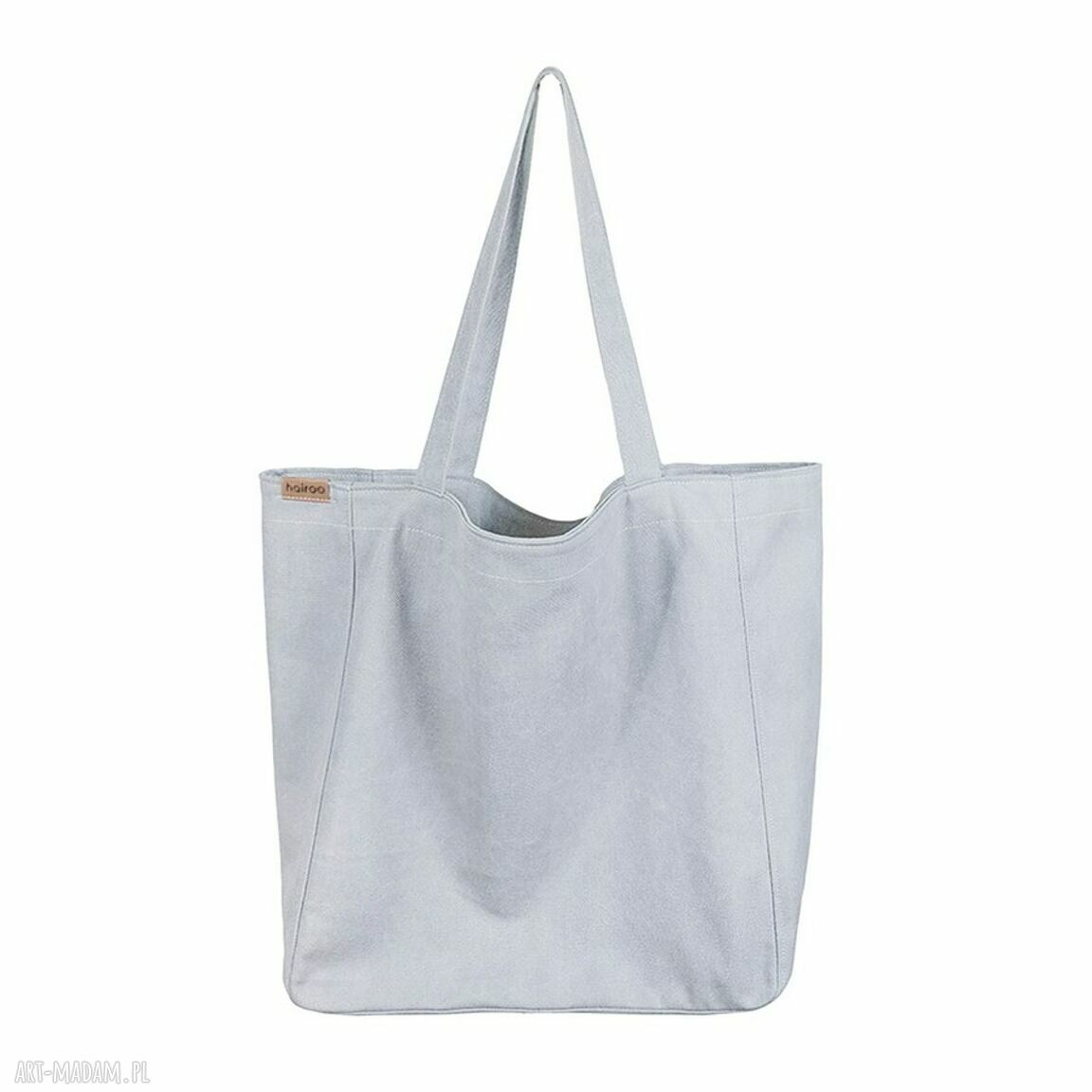 Lazy Bag duża bawełniana torba na zamek w kolorze szarym - vegan