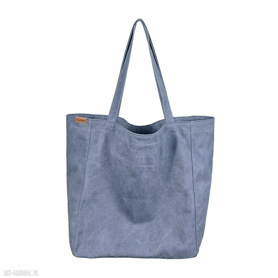Lazy Bag ciemnoniebieska torba na ramię oversize z grubej bawełny