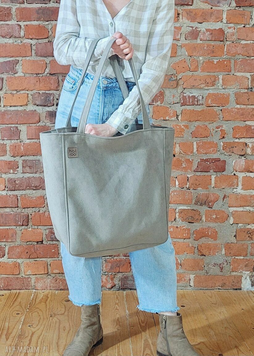 Lazy bag Bukka beżowa nubuk vegan - torba hobo na ramię