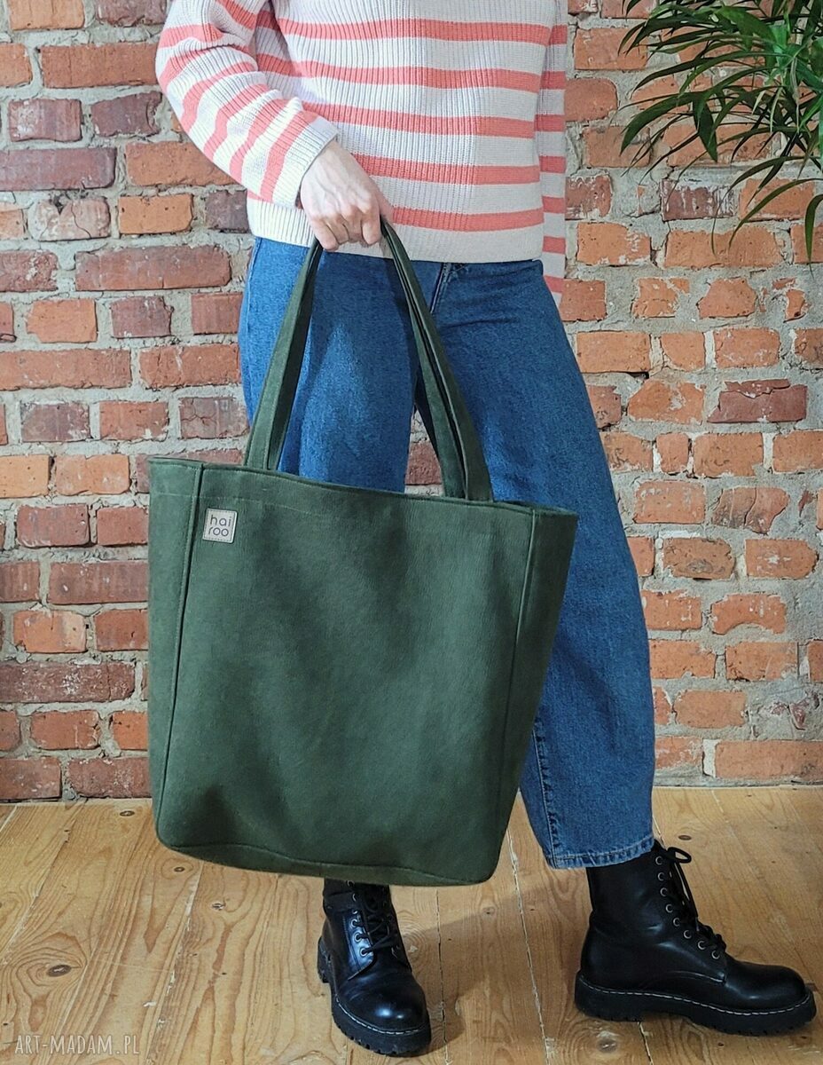 Zielona shopperka Lazy Bag Bukka vegan oversize na ramię