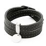 autorskie bransoletki leather belt black with coin