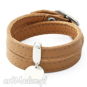 leather belt - caramel with coin