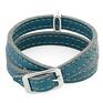 wyjątkowe bransoletki rzemień leather belt - dark turquoise with