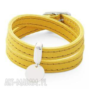 leather belt - yellow with coin