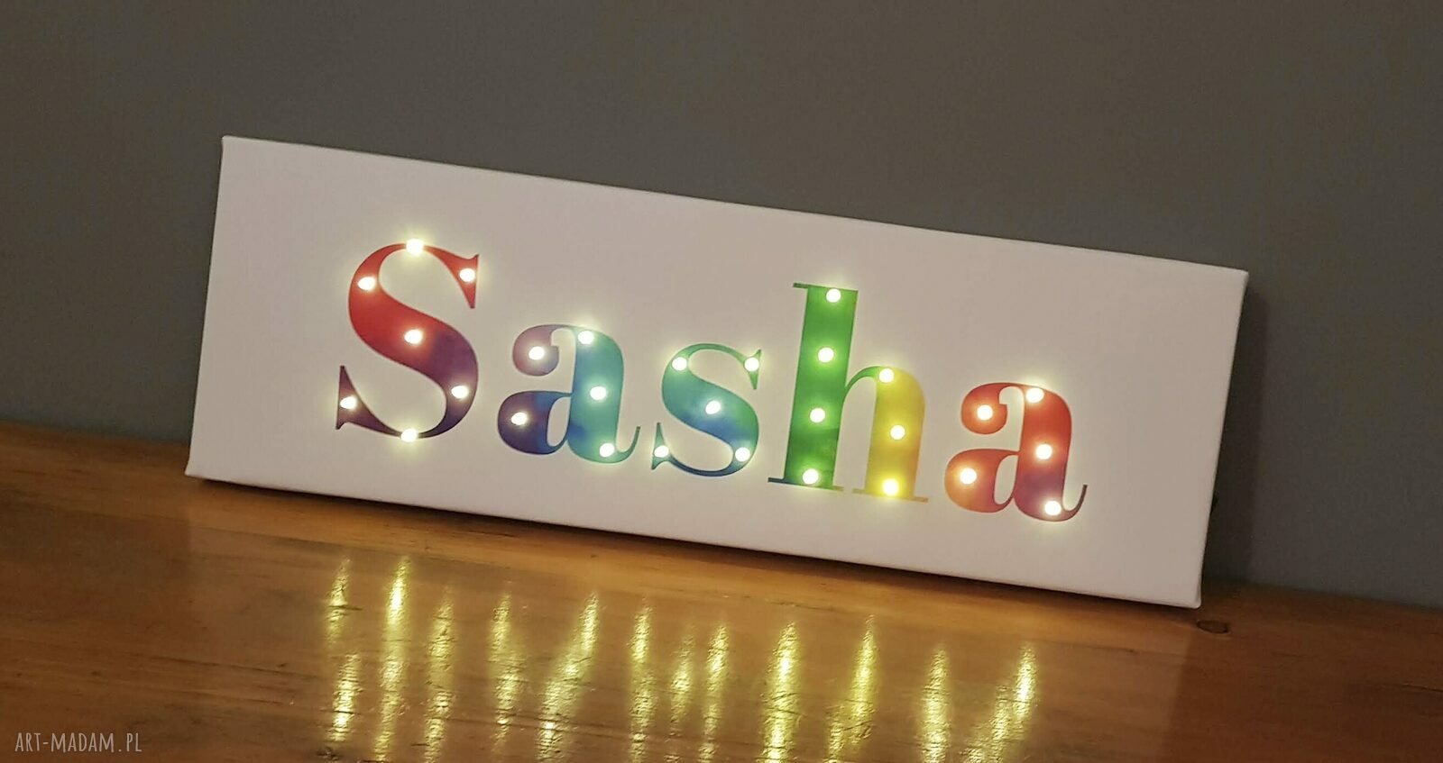 dekoracje: LED obraz neon z imieniem tęczowy personalizowany napis dekoracja lampa