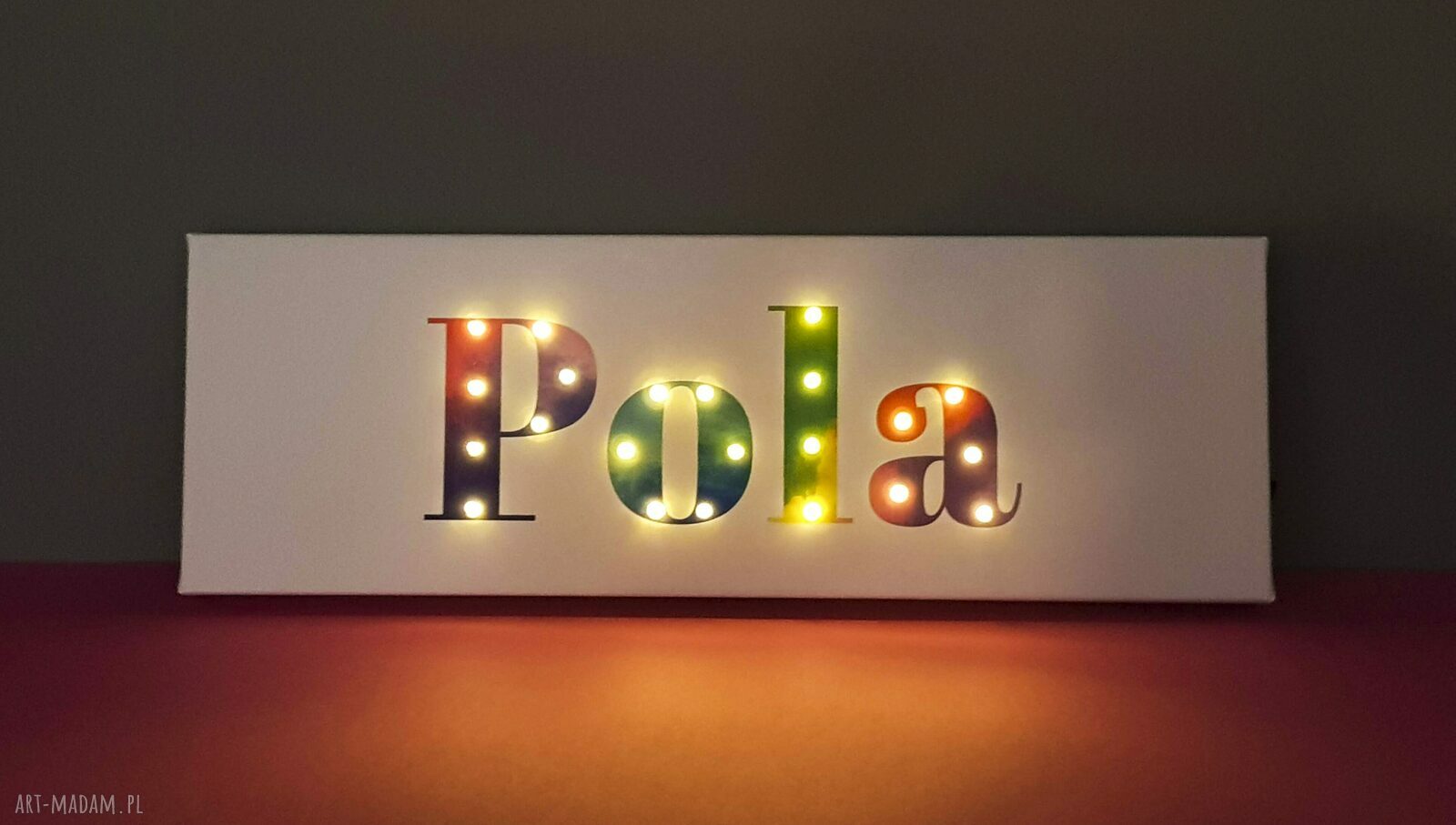 dekoracje: LED obraz neon z imieniem tęczowy personalizowany napis dekoracja lampa