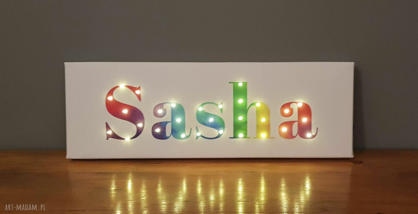 Napis led obraz neon imieniem tęczowy personalizowany dekoracja
