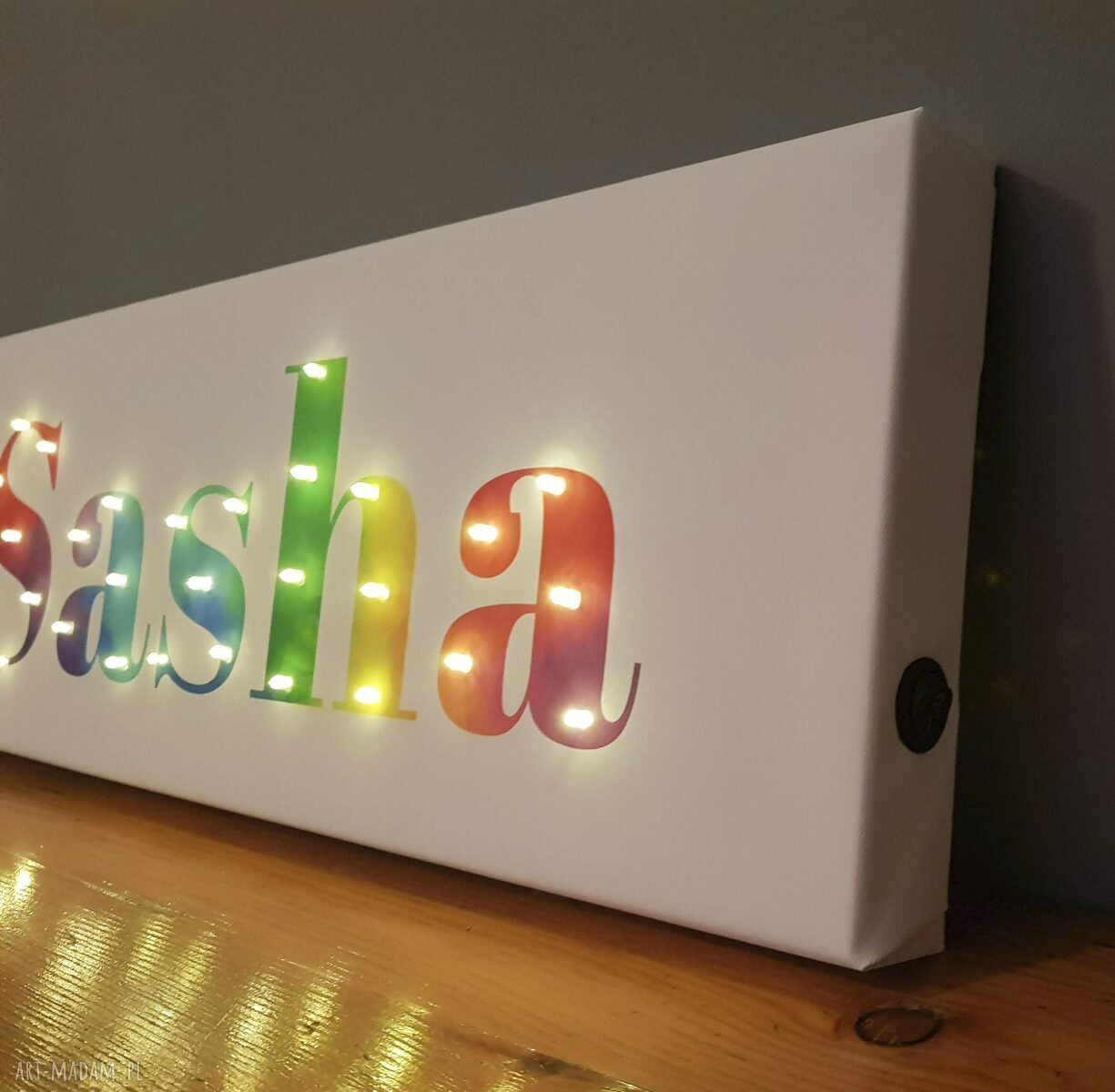 dekoracje: LED obraz neon z imieniem tęczowy personalizowany napis dekoracja lampa