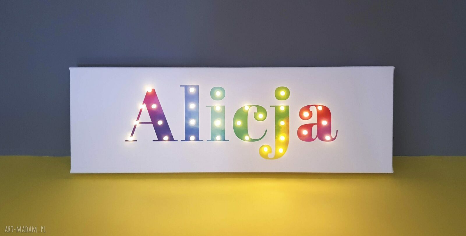 dekoracje: LED obraz neon z imieniem tęczowy personalizowany napis dekoracja lampa