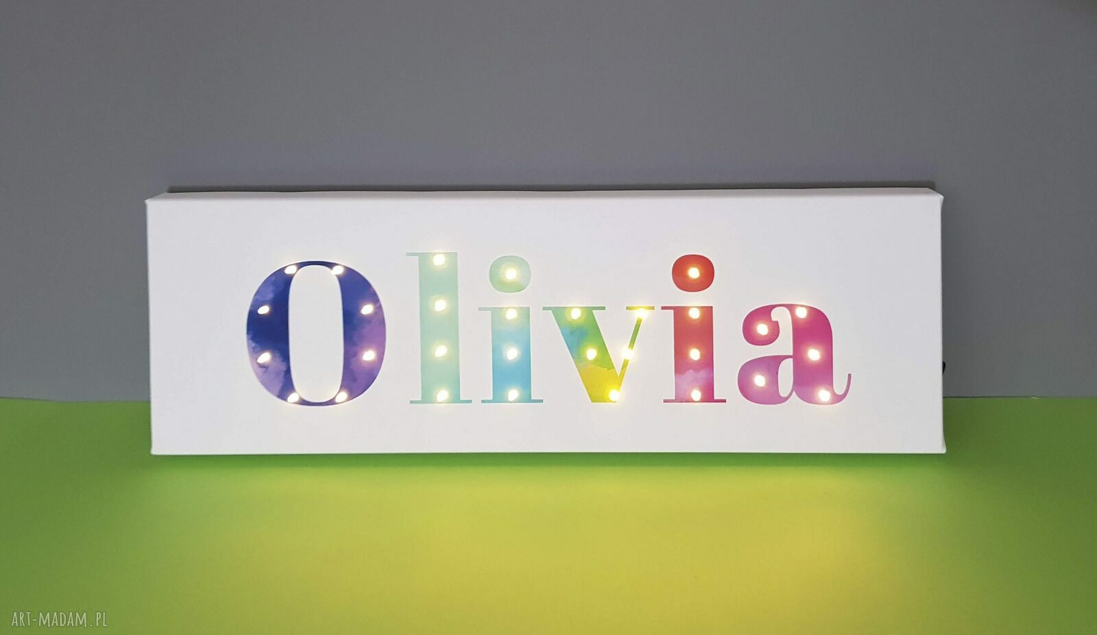 dekoracje: LED obraz neon z imieniem tęczowy personalizowany napis dekoracja lampa