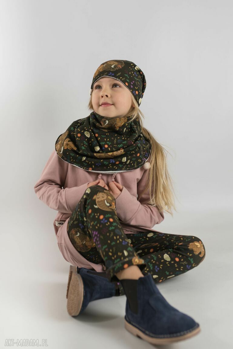 Legginsy MAMUTY - brązowe bawełniane dla dziewczynki Cudi KIDS