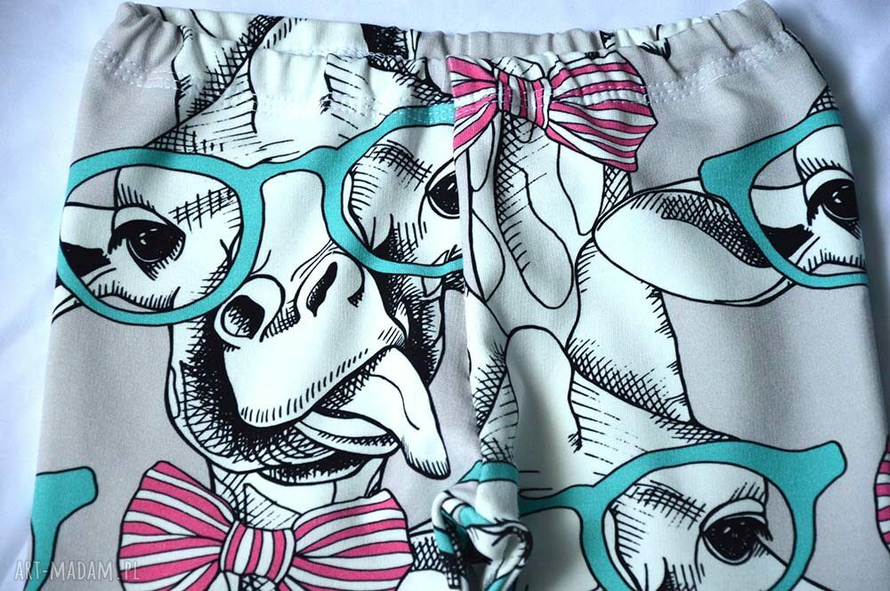Legginsy dziecięce Żyrafa z dresówki - rozmiar 68-128