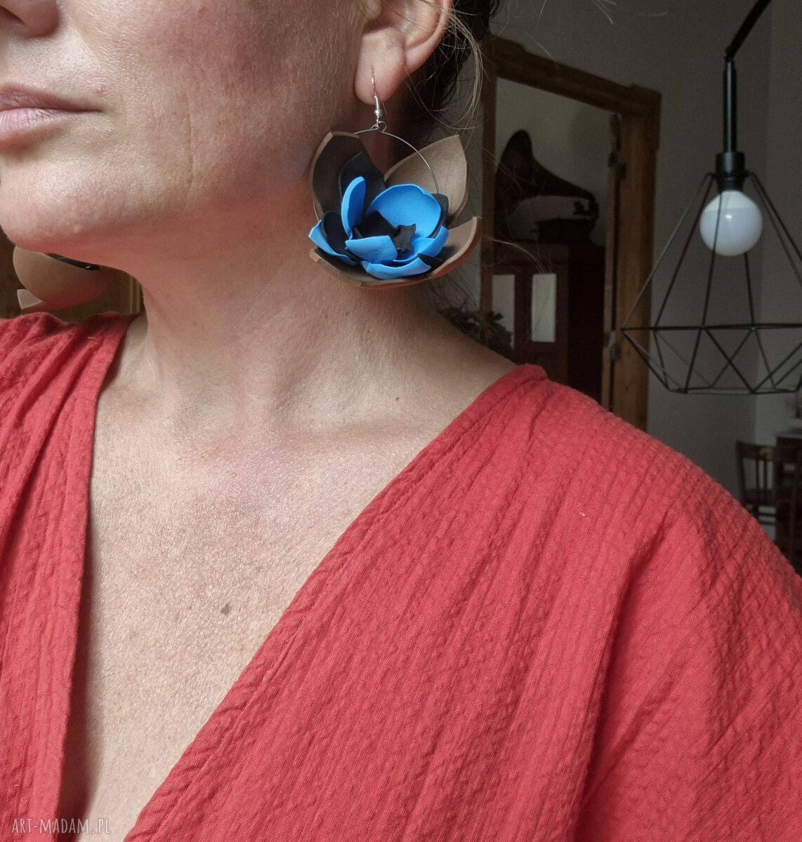 Kolczyki lekkie kwiaty w stylu boho i etno - Frida