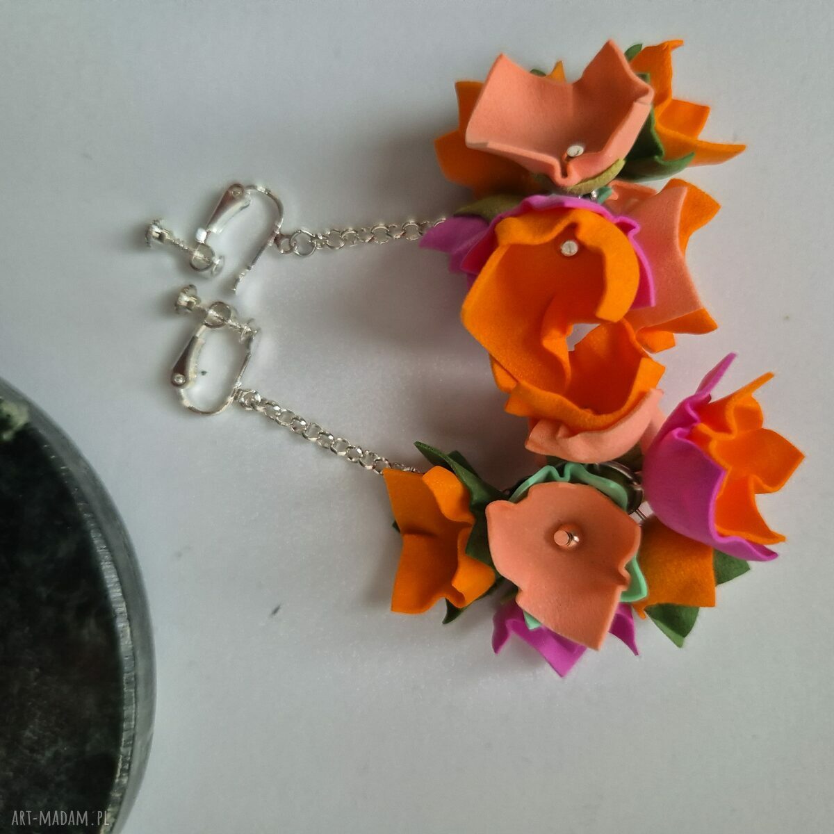 Klipsy folk Frida - lekkie jak piórko, długie i kolorowe boho
