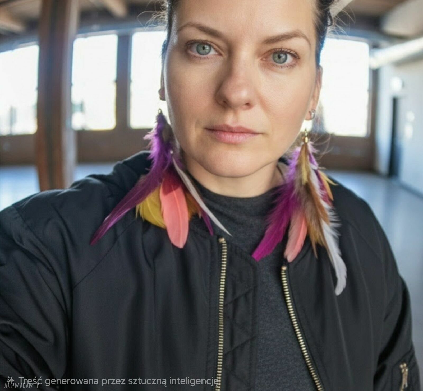 Lekkie kolorowe klipsy z piórami w stylu boho