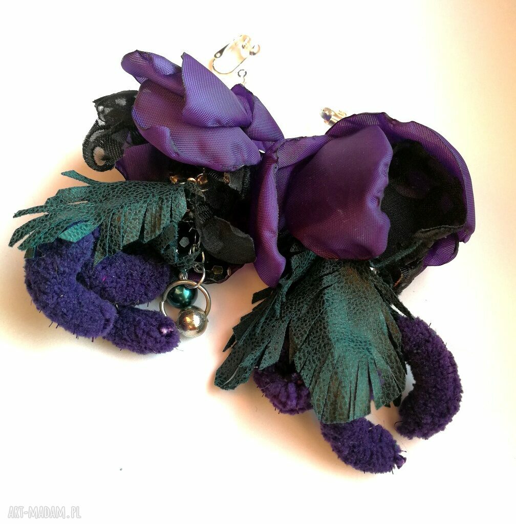 Kwiatowe klipsy boho: lekkie, długie i bujne handmade