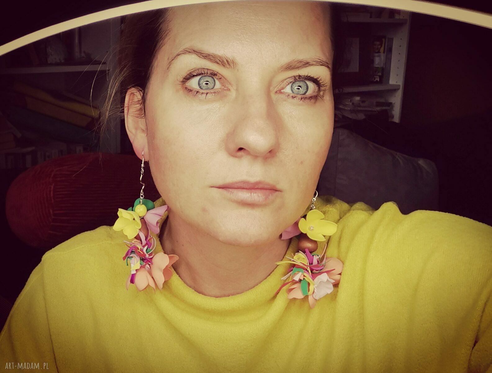 Lekkie długie kolczyki boho i folk - kwiatowy akcent od Ruda Klara