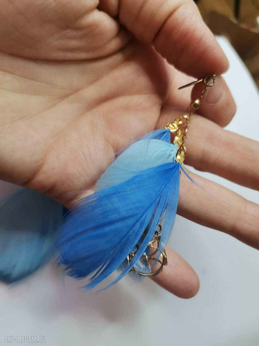 Kolczyki Boho Frida - lekkie frędzle piór