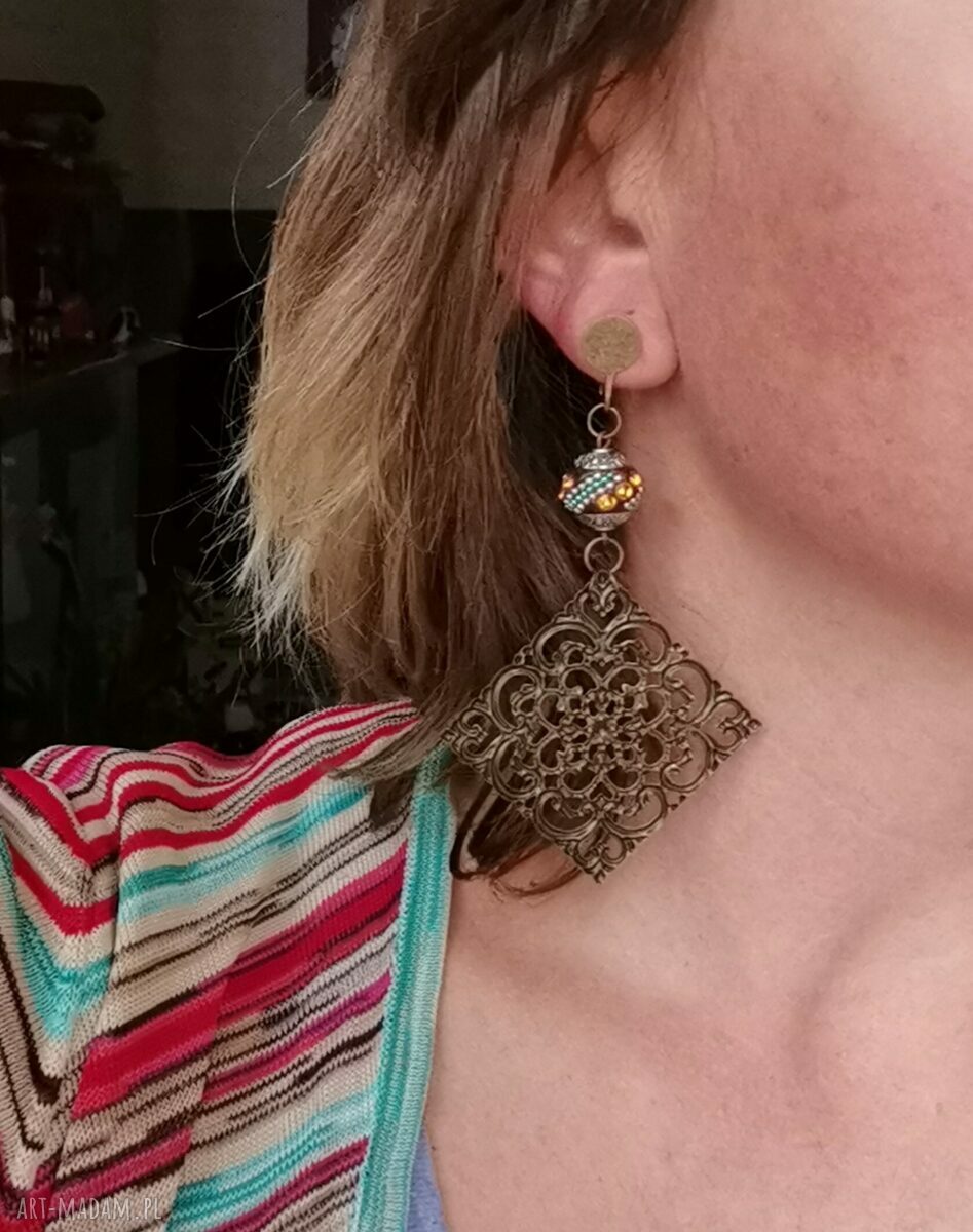 Klipsy lekkie etno boho orient box x1 - chwosty i folk w Twoim stylu