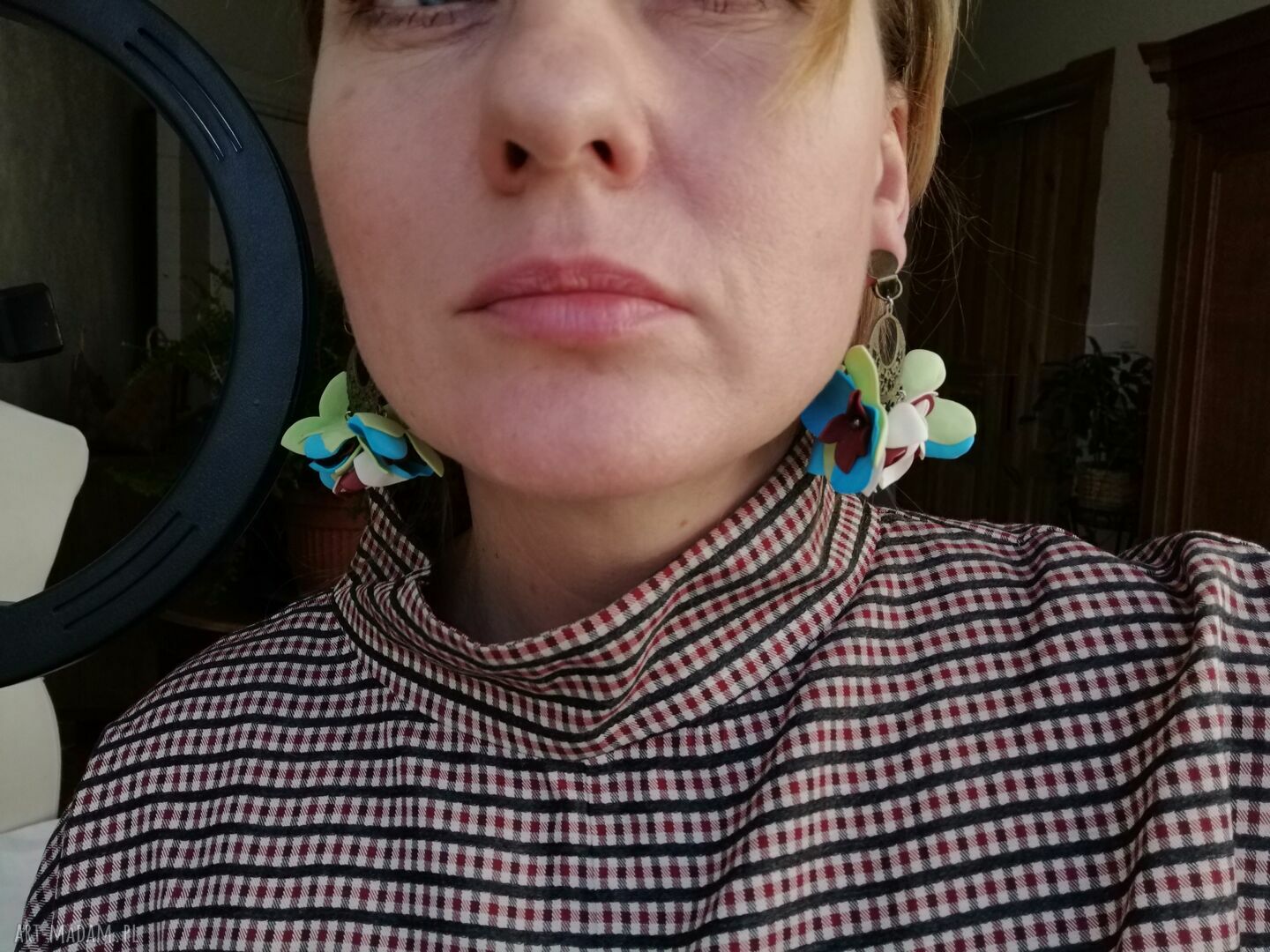 Klipsy lekkie kwiaty - etno retro na ślub i boho