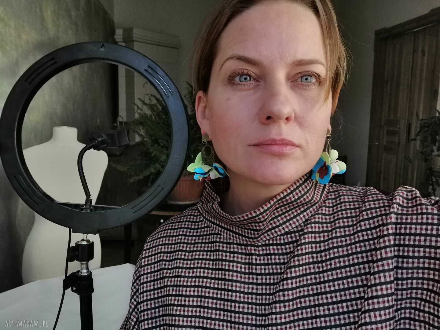Klipsy lekkie kwiaty - etno retro na ślub i boho