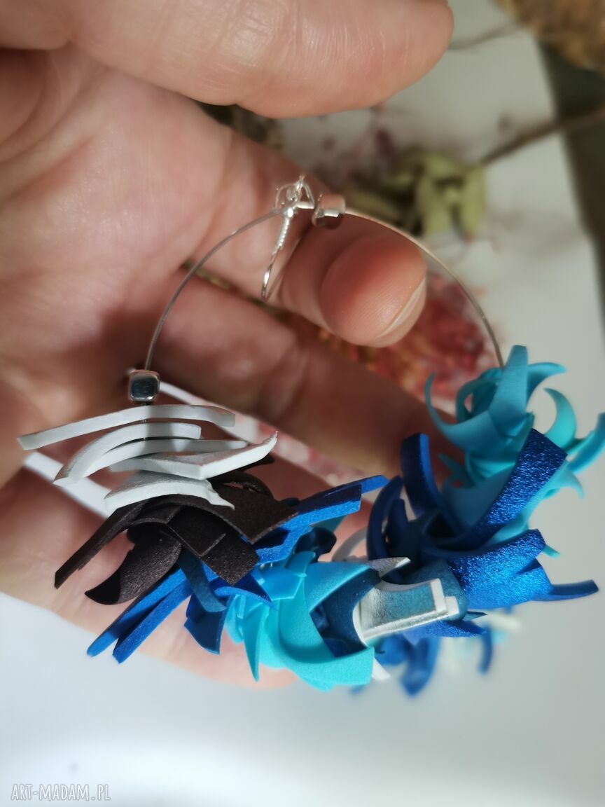 Kolczyki lekkie kolorowe koła ekscentryczne Boho Frida