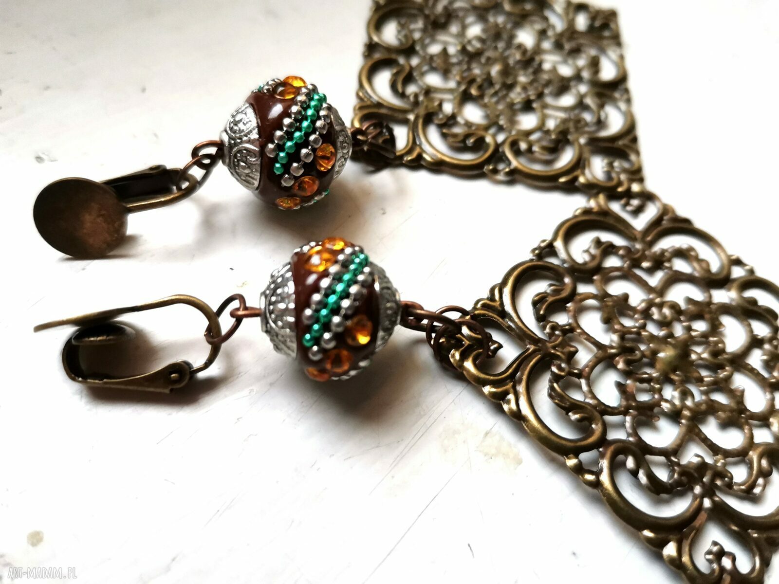 Klipsy lekkie etno boho orient box x1 - chwosty i folk w Twoim stylu