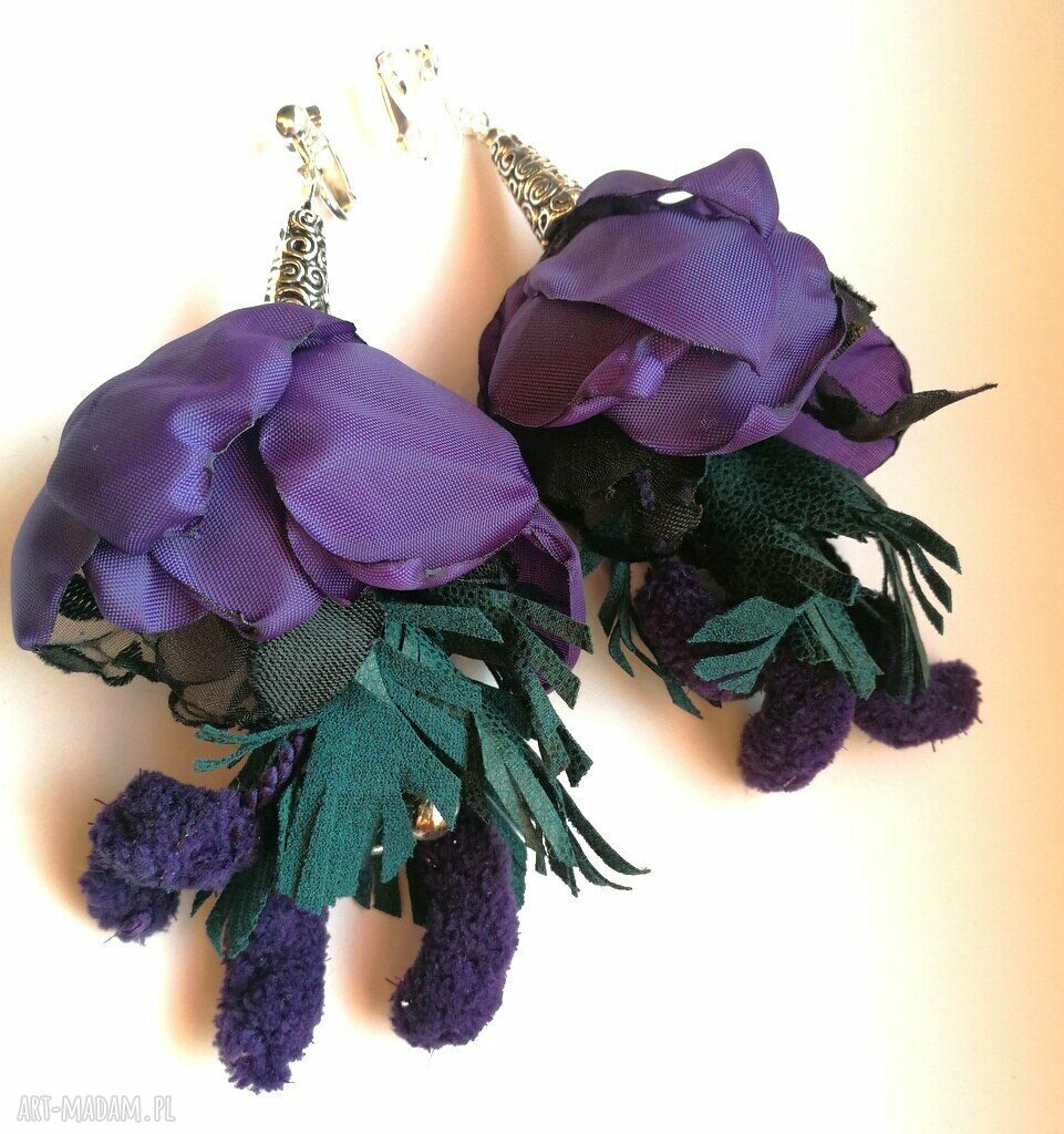 Kwiatowe klipsy boho: lekkie, długie i bujne handmade