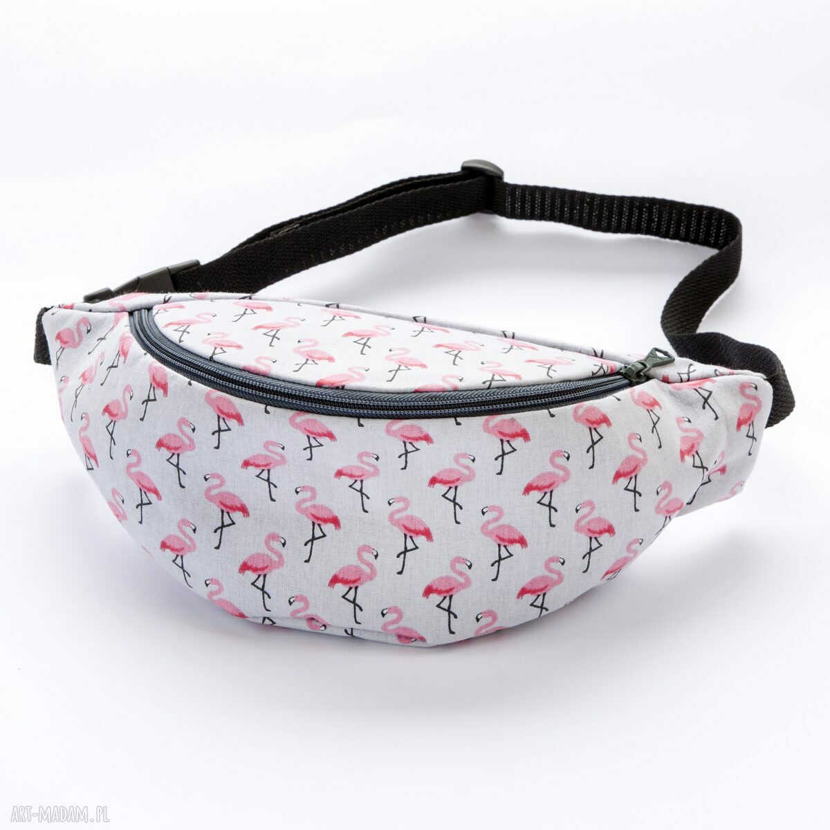 Flamingowa nerka flamingi szara saszetka leming fajna bawełniana