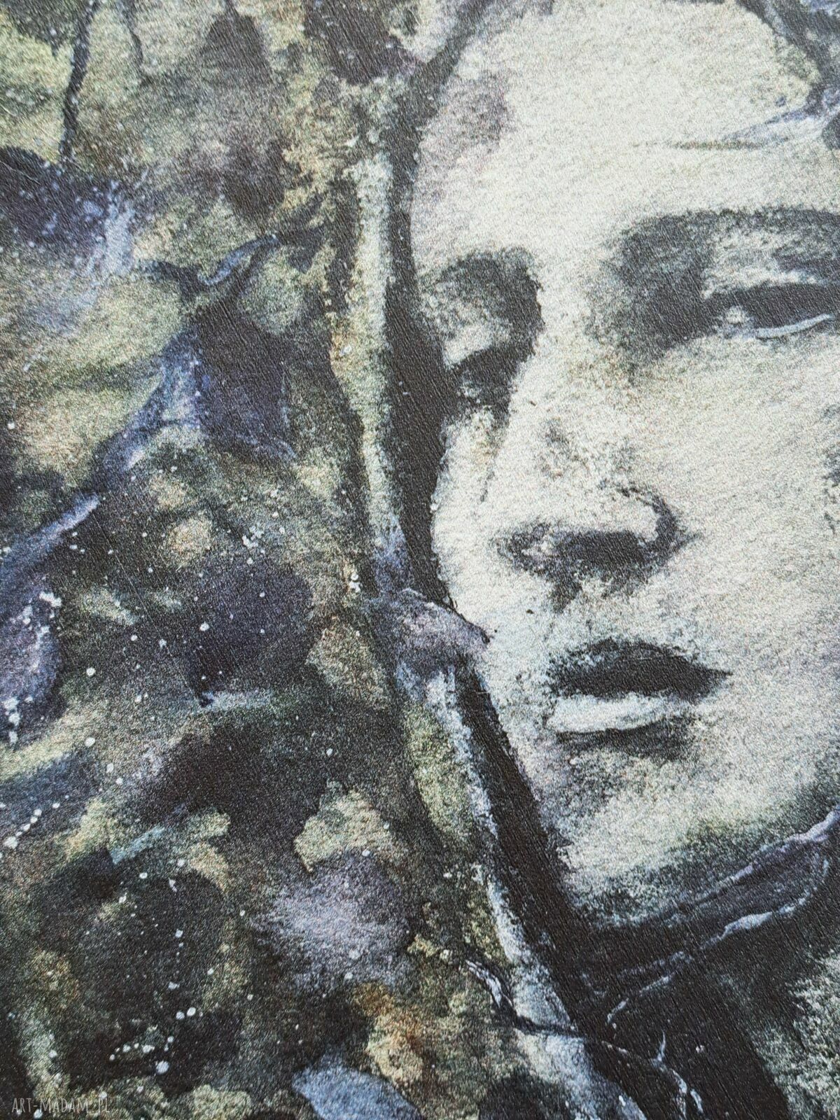 Leśna Nimfa - drewniana podstawka z autorską grafiką