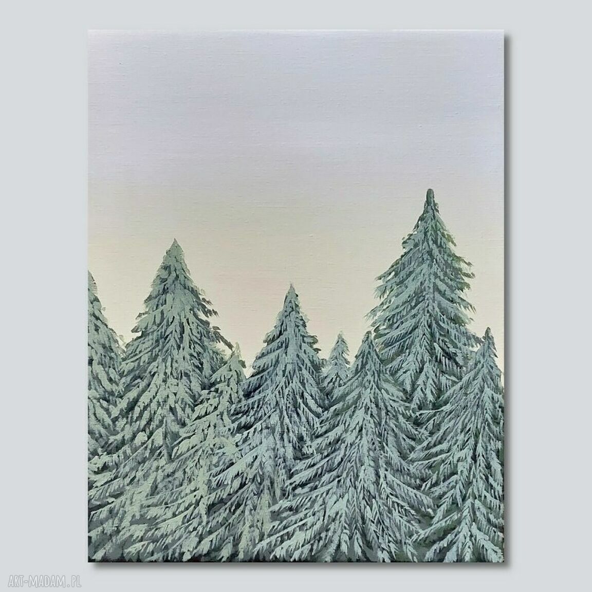 Leśne wzory - ręcznie malowany obraz akrylowy 24x30 cm na ścianę