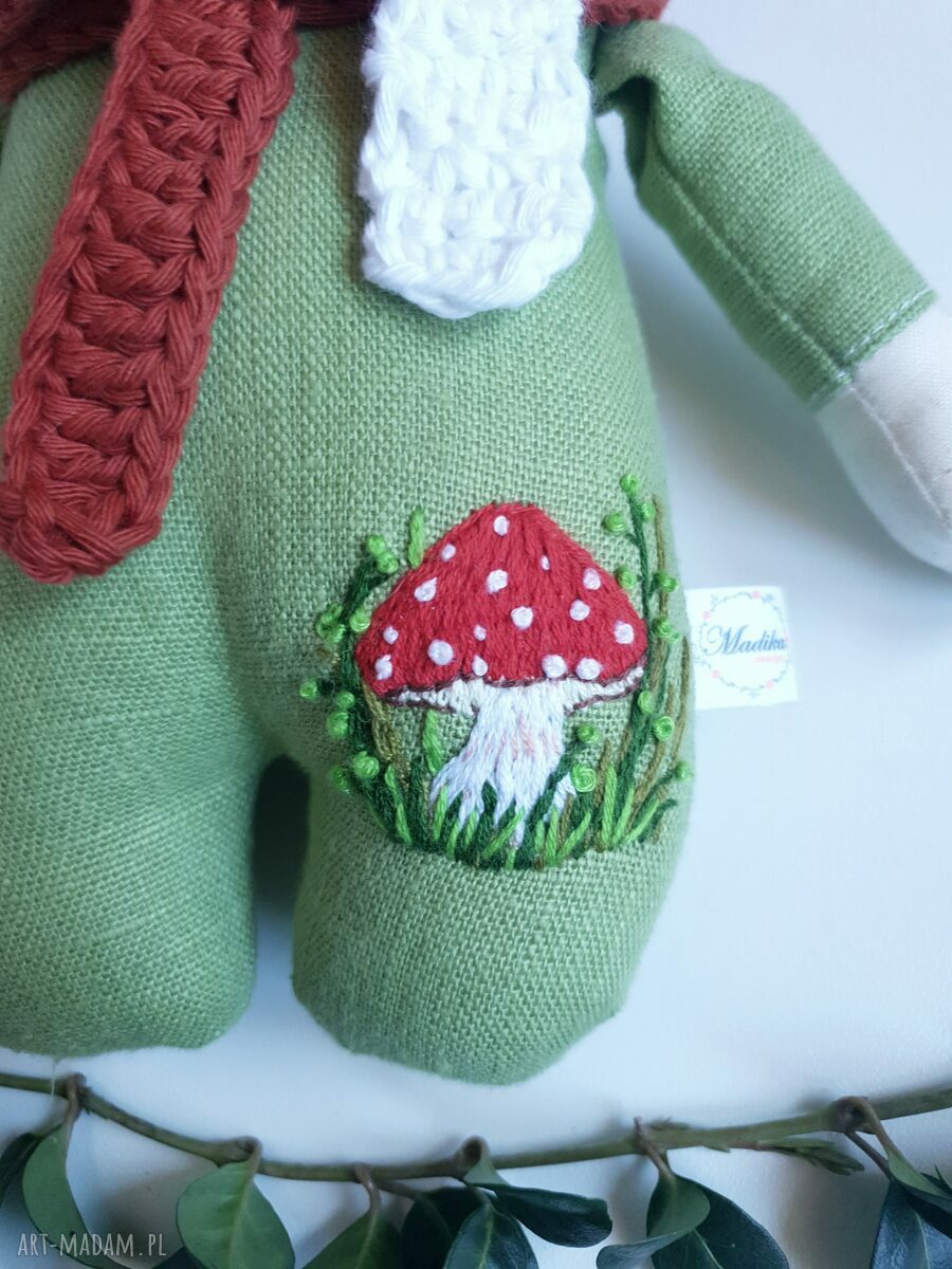 Lalka leśny skrzat Muchomorek - 24 cm