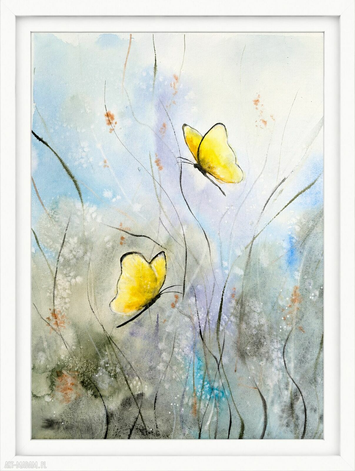 Letnia łąka z motylami - print A2