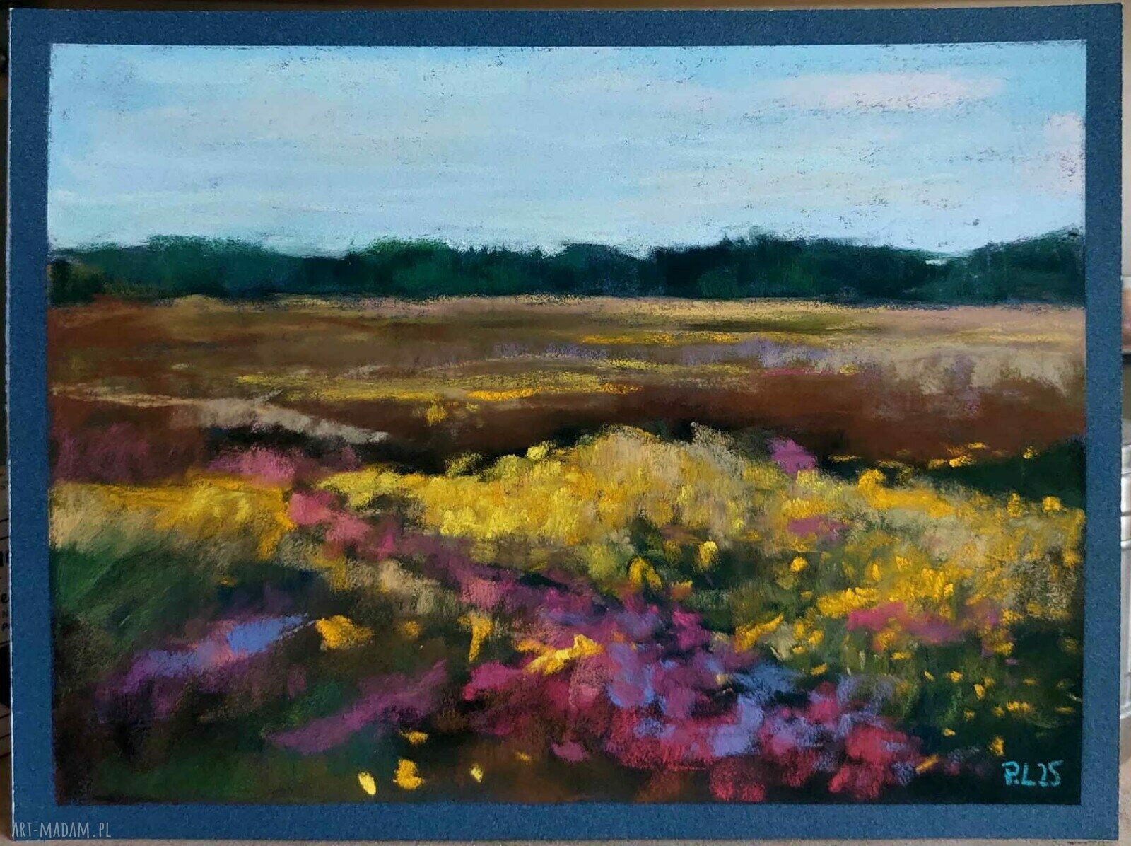 Letnia Łąka - obraz z pasteli suchych 18x24 cm