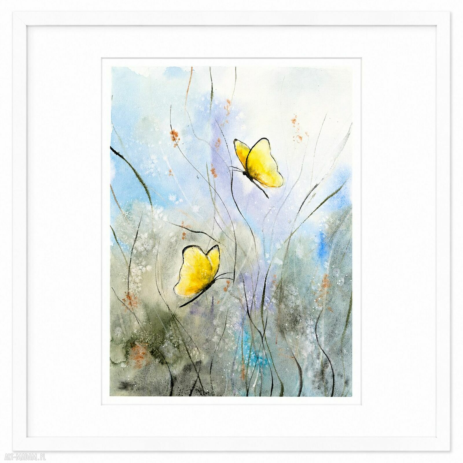 Letnia łąka z motylami - print A2