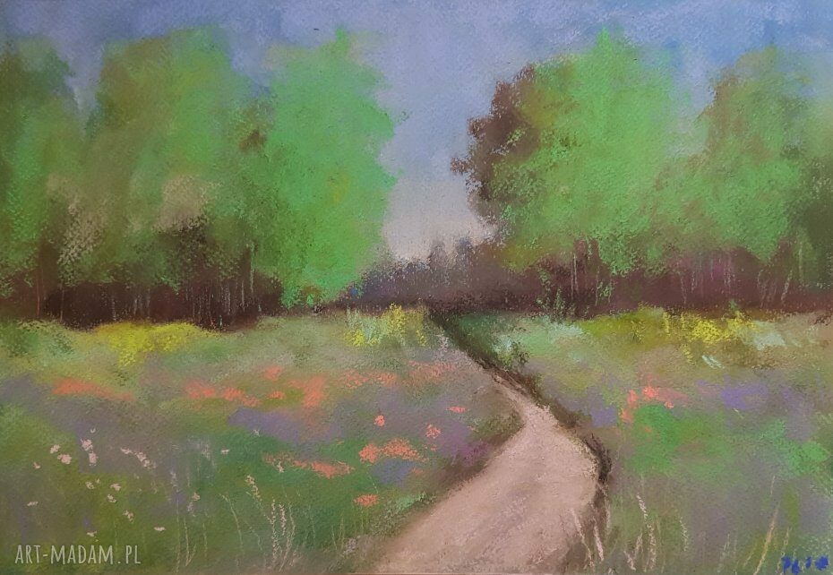 Letnia Łąka - obraz z pastel suchych Pauliny Lebidy