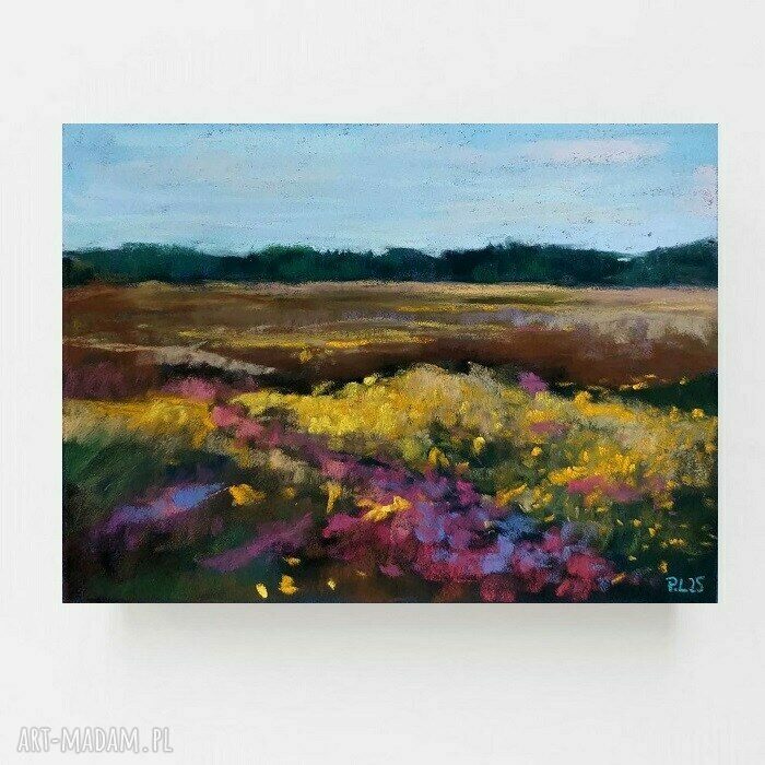 Letnia Łąka - obraz z pasteli suchych 18x24 cm