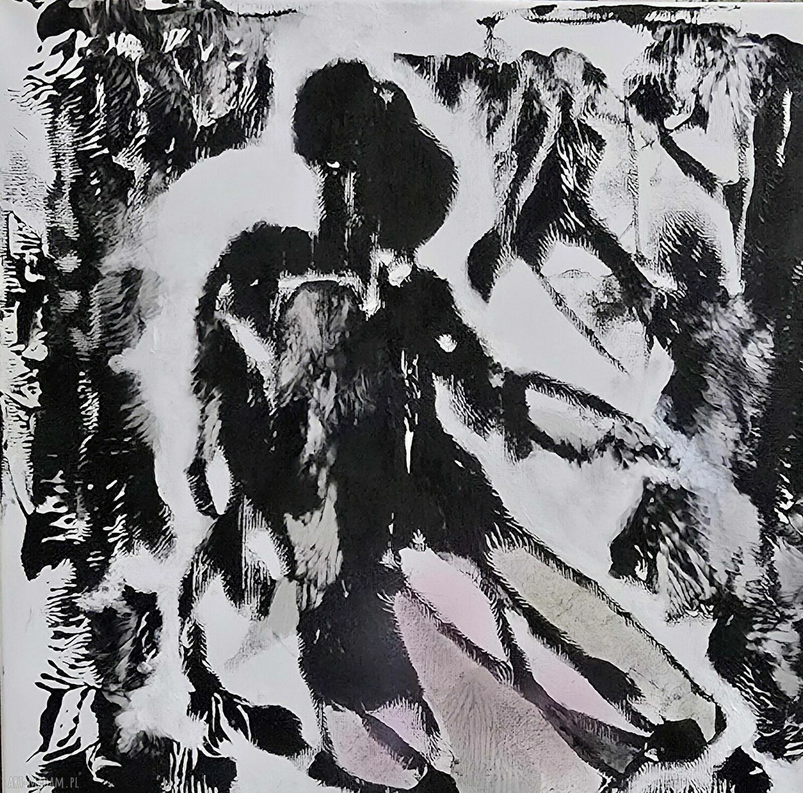Czarno-biały obraz akrylowy „Let’s dance” - para tańcząca 50x50 cm