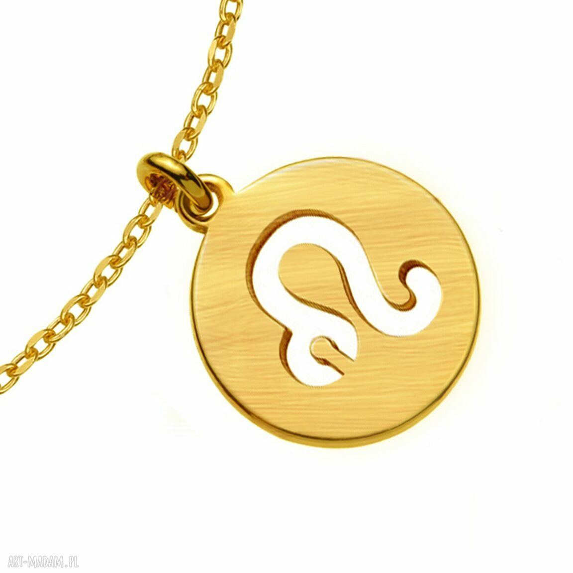 bransoletki: Złota matowa bransoletka z zodiakiem Lwa ręcznie wykonane