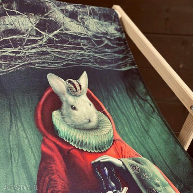 Leżak drewniany Rabbit King - bajkowy fotel z królikową królową