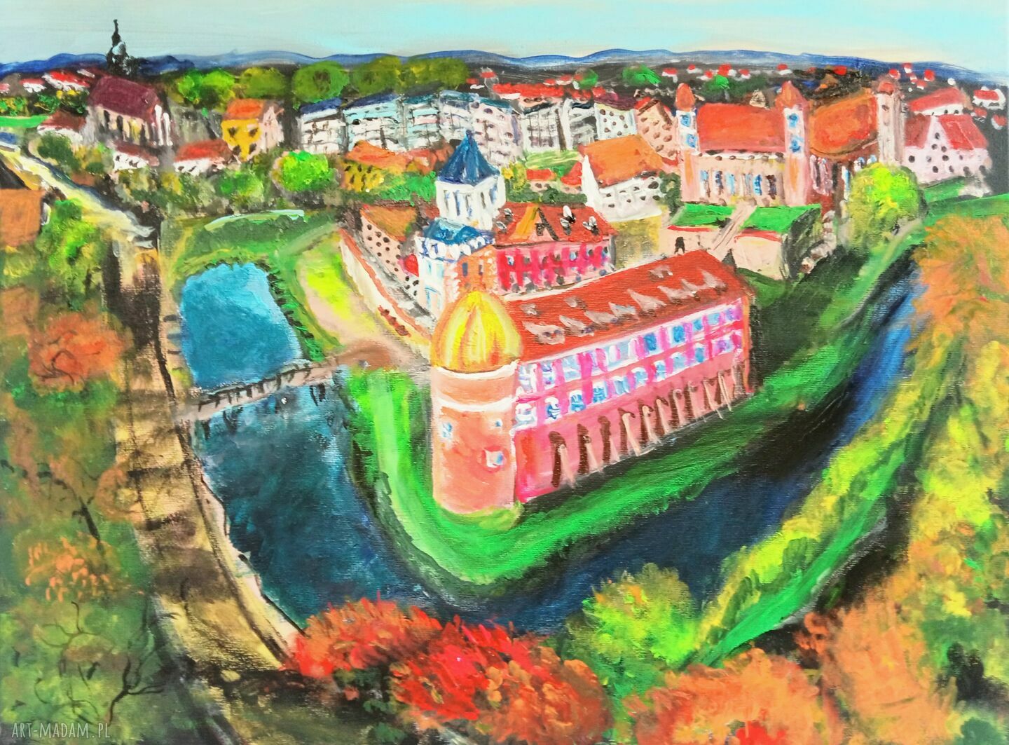 Lidzbark Warmiński - obraz akrylowy pejzaż Warmia