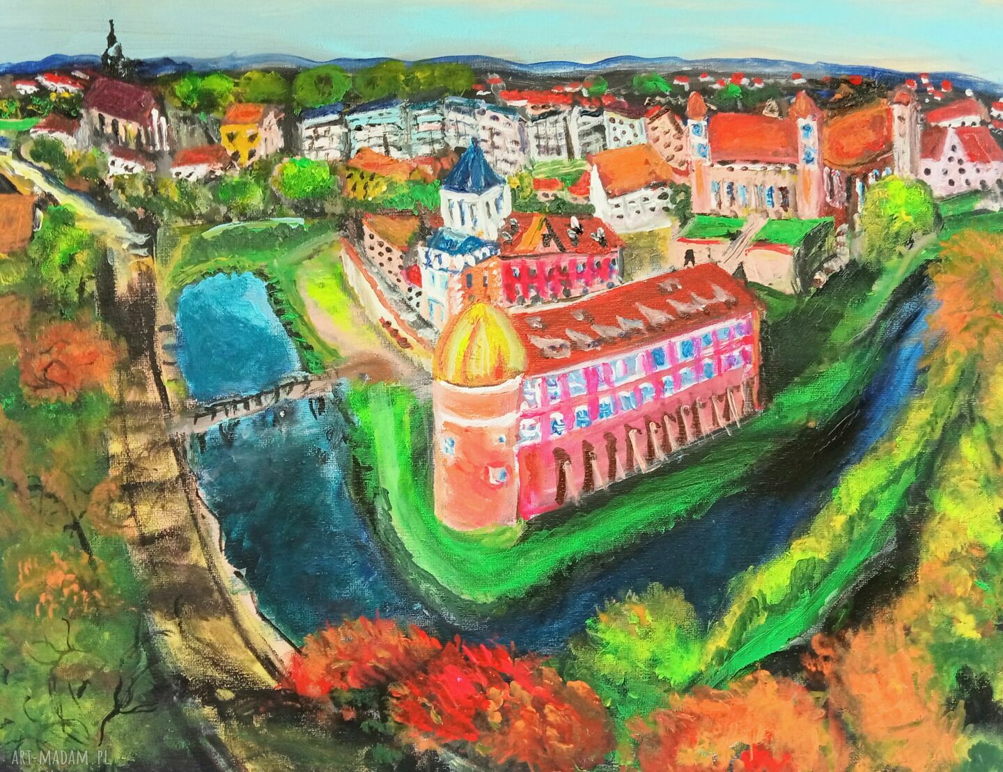 Lidzbark Warmiński - obraz akrylowy pejzaż Warmia