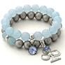 bransoletki niebieskie light denim jade with crystal