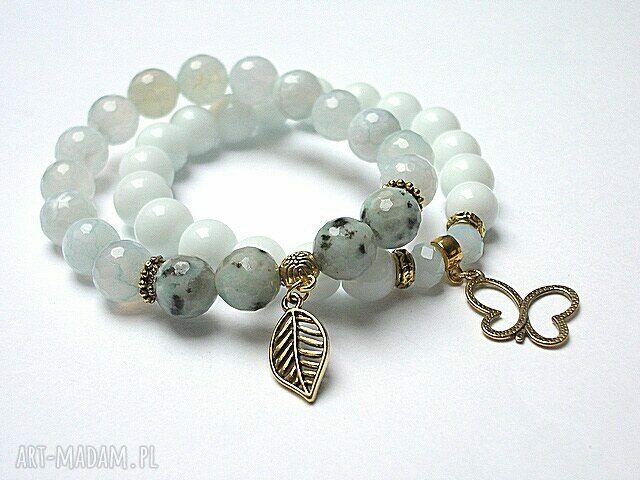 LIGHT MINT AND WHITE /01 2015/ DUO handmade