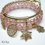 bransoletki light pink and gold set