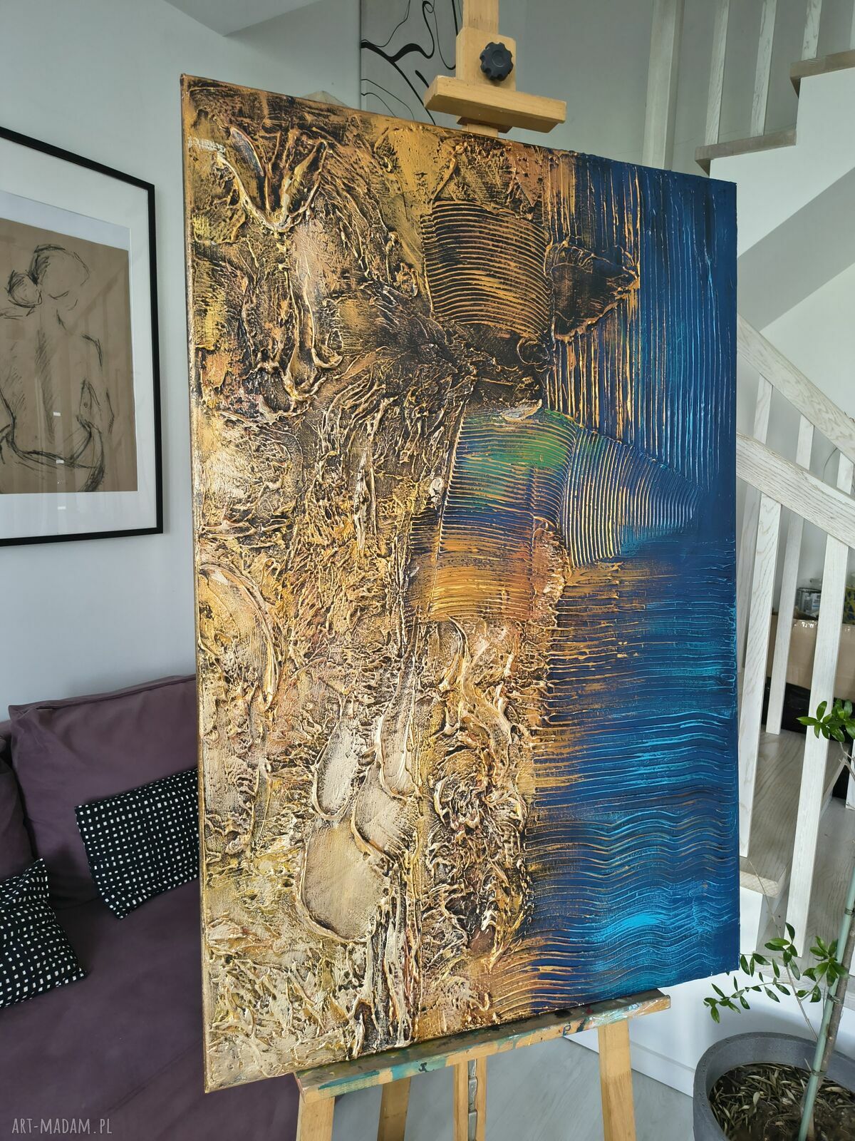 Ostatni wzór obrazu strukturalnego 80x120 cm - gruba faktura