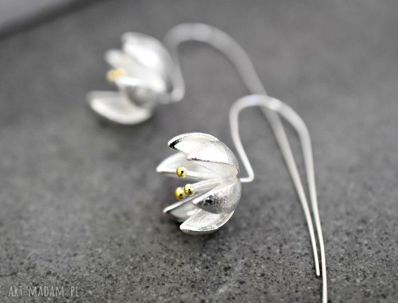 925 kolczyki kwiaty kwiat lilje srebro srebrny elegancja