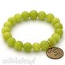 handmade bransoletki lime jade with believe in love