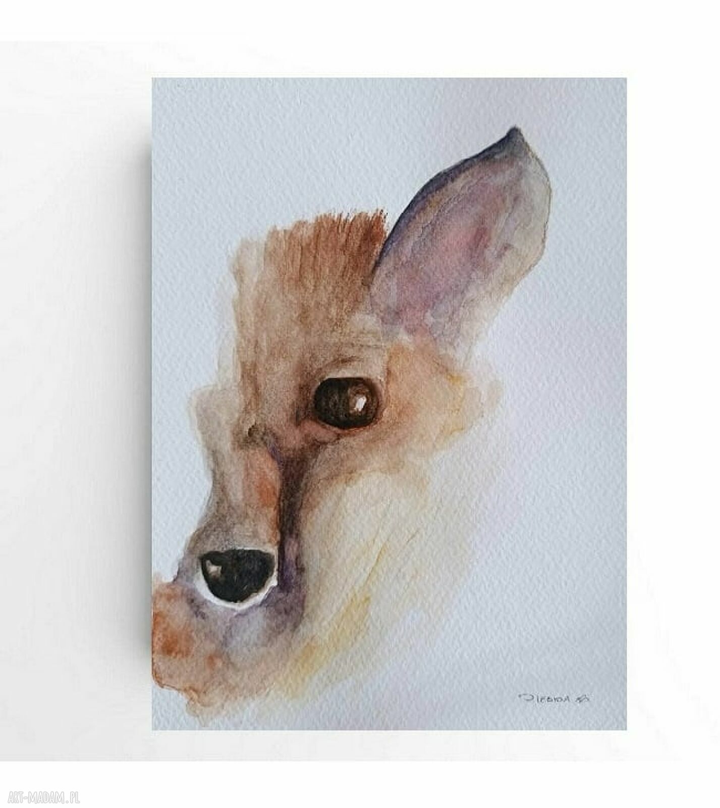Lis - ręcznie malowana akwarela 24 x 18 cm